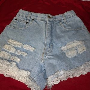 jean high waisted shorts
